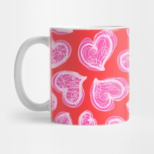 SCRIBBLE HEARTS Love Lovecore Valentines Day Pretty Pink - UnBlink Studio by Jackie Tahara Mug